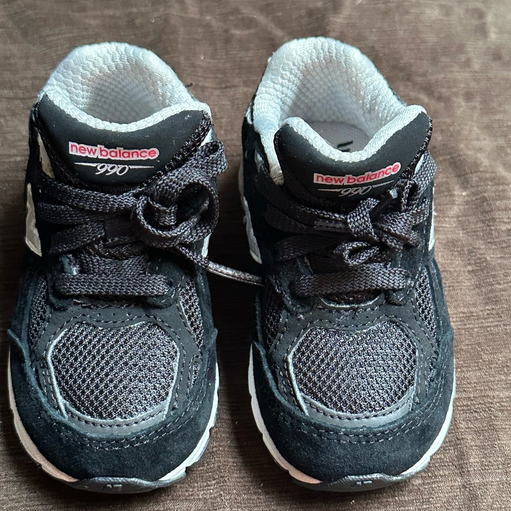 New Balance Kids' Black and White Sneakers